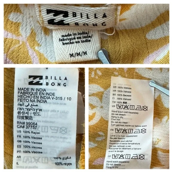 Billabong Wrap and Roll Floral Dress in Bright Gold - Picture 8 of 11